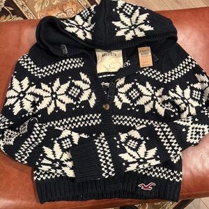 Hollister sweater, work women's large blue and white